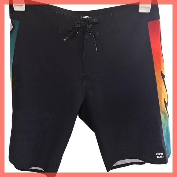 Billabong Mens Board Shorts Black Flame Size 29‎ - Picture 1 of 7